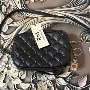 Rebecca Minkoff Black Quilted Crossbody with Charm